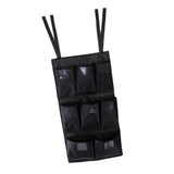 Maxbell 8-Pocket Cleaning Trolley Oxford Cloth Waterproof Trash Can Caddy Black