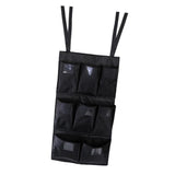 Maxbell 8-Pocket Cleaning Trolley Oxford Cloth Waterproof Trash Can Caddy Black