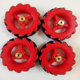 Maxbell 1 Piece Omnidirectional Wheel Car Mecanum Wheel with Coupling - Red 70mm