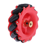 Maxbell 1 Piece Omnidirectional Wheel Car Mecanum Wheel with Coupling - Red 70mm