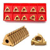 Maxbell 10Pcs/Set 16IR AG60 CNC Carbide Inserts Blades Lathe Thread Turning Tools