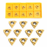 Maxbell 10pcs 1/4'' 11ER A60 Carbide Insert Blade for CNC Lathe Cutting Turning Tool