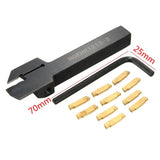 Maxbell 10Pcs MGMN200 Inserts MGEHR1212-2 Lathe Cutter Grooving Tool Holder L Wrench