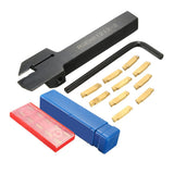 Maxbell 10Pcs MGMN200 Inserts MGEHR1212-2 Lathe Cutter Grooving Tool Holder L Wrench