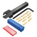 Maxbell 10Pcs MGMN200 Inserts MGEHR1212-2 Lathe Cutter Grooving Tool Holder L Wrench