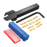 Maxbell 10Pcs MGMN200 Inserts MGEHR1212-2 Lathe Cutter Grooving Tool Holder L Wrench