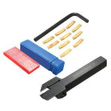 Maxbell 10Pcs MGMN200 Inserts MGEHR1212-2 Lathe Cutter Grooving Tool Holder L Wrench