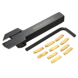 Maxbell 10Pcs MGMN200 Inserts MGEHR1212-2 Lathe Cutter Grooving Tool Holder L Wrench