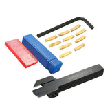 Maxbell 10Pcs MGMN200 Inserts MGEHR1212-2 Lathe Cutter Grooving Tool Holder L Wrench