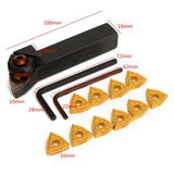 Maxbell 10Pcs WNMG0804 Inserts + Wrench With WWLNR1616H08 Lathe Turning Tool Holder