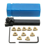Maxbell 10Pcs WNMG0804 Inserts + Wrench With WWLNR1616H08 Lathe Turning Tool Holder