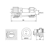 Max IP68 SP13mm Waterproof Circular Air Plug Socket LED Connector 5 Pin