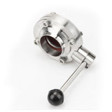 Max 3/4 Inch Sanitary Stainless Steel 304 Butterfly Valve Tri Clamp Food Grade