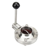 Max Multi-use Sanitary Stainless Steel 304 Butterfly Valve Tri Clamp Silver 45mm