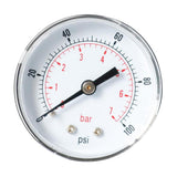 Max Metal Radial Pressure Gauge for Oil Air Water TS-Y50Z8 Tool 0-100psi 0-7bar
