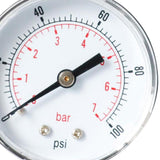 Max Metal Radial Pressure Gauge for Oil Air Water TS-Y50Z8 Tool 0-100psi 0-7bar