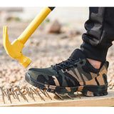 Max Men Work Safety Shoes Lightweight Breathable and Deodorant Sneakers Green-46