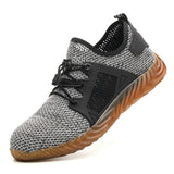 Max Mens Steel Toe Safety Shoes Work Boots Sports Hiking Shoes Gray 13