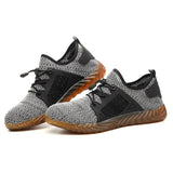 Max Mens Steel Toe Safety Shoes Work Boots Sports Hiking Shoes Gray 13