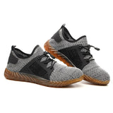 Max Mens Steel Toe Safety Shoes Work Boots Sports Hiking Shoes Gray 13