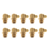 Max 10 Pieces Metric Male 90 Deg Degree Brass Grease Zerk Nipple Fittings M8x1