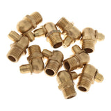 Max 10 Pieces Metric Male 90 Deg Degree Brass Grease Zerk Nipple Fittings M8x1
