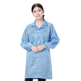 Max ESD Anti-Static Premium Lab Jacket Coat Women Medical Clothing Blue M