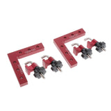 Maxbell Aluminium Alloy L Shape Right Angle Clamps Corner Clamping Ruler 4.72x4.72in