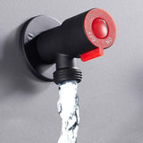 Maxbell Plumbing Valve Wall Outlet Black Faucets Shower Angle Valve Accessory Red 1