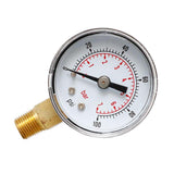 Max Pressure Gauge 0-100PSI 0-7Bar Dial Pneumatic Hydraulic Air Pressure Measure