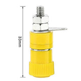 Max 4mm Banana Socket Nickel Plated Binding Post Nut Plug Jack Connector Yellow