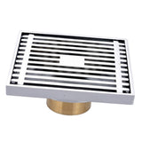 Max Antique Brass Floor Drains Square Floor Drain Strainer 10x10cm Silver 1