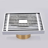 Max Antique Brass Floor Drains Square Floor Drain Strainer 10x10cm Silver 1