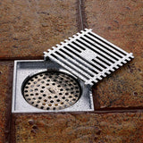 Max Antique Brass Floor Drains Square Floor Drain Strainer 10x10cm Silver 1