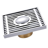 Max Antique Brass Floor Drains Square Floor Drain Strainer 10x10cm Silver 2