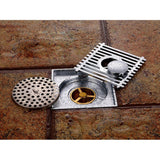 Max Antique Brass Floor Drains Square Floor Drain Strainer 10x10cm Silver 2