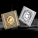 Max Antique Brass Floor Drains Square Floor Drain Strainer 10x10cm Silver 2