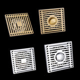 Max Antique Brass Floor Drains Square Floor Drain Strainer 10x10cm Silver 2