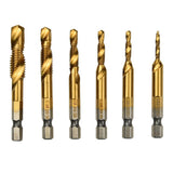 Maxbell Hand Tap Drill Bits M3 M4 M5 M6 M8 M10 Metalworking Tools M6x1mm Gold
