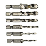 Maxbell 6pcs Quick Change HEX Shank Twist Drill and Bit set - metal M3-M10 Silver