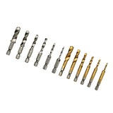 Maxbell 6pcs Quick Change HEX Shank Twist Drill and Bit set - metal M3-M10 Silver