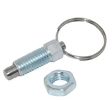 Max Index Plunger With Ring Pull Spring Loaded Lock Pin M10-6 Galvanized Steel