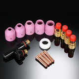 Max 16x TIG Welding Torch Stubby Gas Lens Kit Cup Collet Body Nozzle WP 17 18 26
