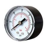 Max Pressure Gauge 40mm Dial Pneumatic 0-60 PSI 0-4 Bar Horizontal Back Mount