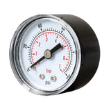 Max Pressure Gauge 40mm Dial Pneumatic 0-100 PSI 0-7 Bar Horizontal Back Mount