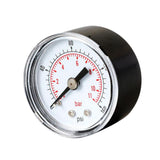 Max Pressure Gauge 40mm Dial Pneumatic 0-160 PSI 0-11 Bar Horizontal Back Mount