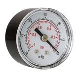 Max Pressure Gauge 40mm Dial Pneumatic -1-0bar, -30-0inHg Horizontal Back Mount