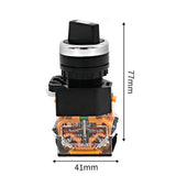 Max Round 22mm Rotary Selector Switch 2 Positions 1 NC + 1 NO Latching 10A