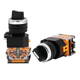 Max Round 22mm Rotary Selector Switch 2 Positions NC + NO Latching 10A