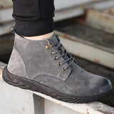 Max 1 Pair High Labor Insurance Shoes Men Steel Head Anti-slip Electric Welder 40 gray